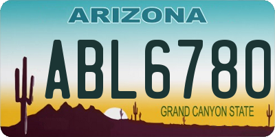AZ license plate ABL6780
