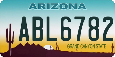 AZ license plate ABL6782