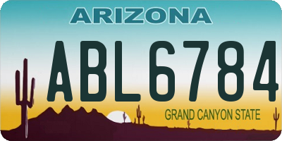 AZ license plate ABL6784