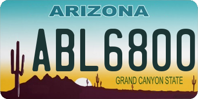AZ license plate ABL6800