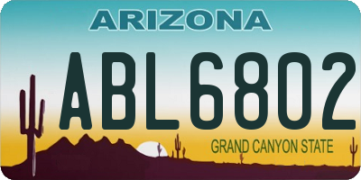AZ license plate ABL6802