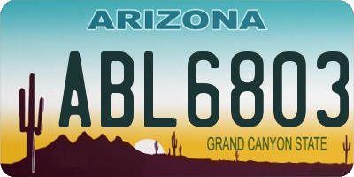 AZ license plate ABL6803