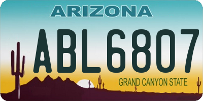 AZ license plate ABL6807