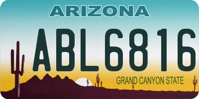 AZ license plate ABL6816