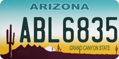 AZ license plate ABL6835
