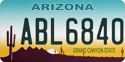 AZ license plate ABL6840