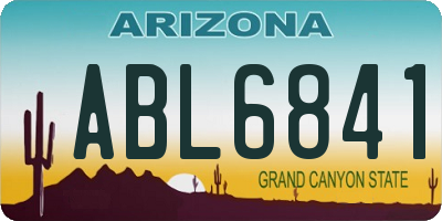 AZ license plate ABL6841