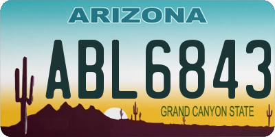 AZ license plate ABL6843