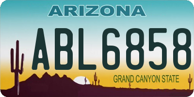 AZ license plate ABL6858