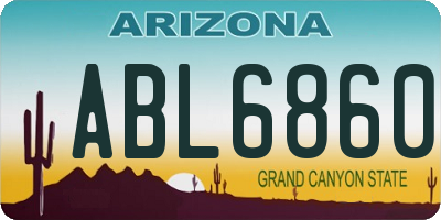 AZ license plate ABL6860