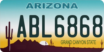 AZ license plate ABL6868