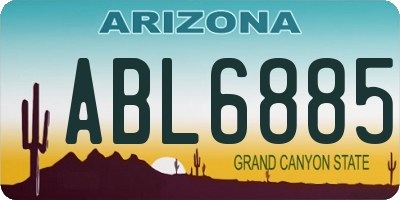 AZ license plate ABL6885