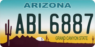 AZ license plate ABL6887
