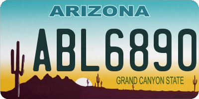 AZ license plate ABL6890