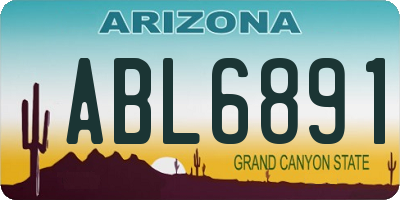 AZ license plate ABL6891