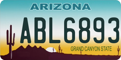 AZ license plate ABL6893