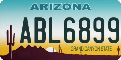 AZ license plate ABL6899
