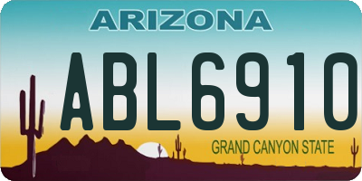 AZ license plate ABL6910