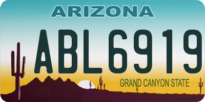 AZ license plate ABL6919