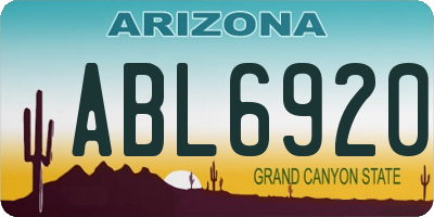 AZ license plate ABL6920