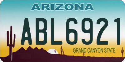 AZ license plate ABL6921