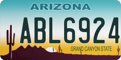 AZ license plate ABL6924