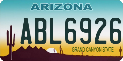 AZ license plate ABL6926
