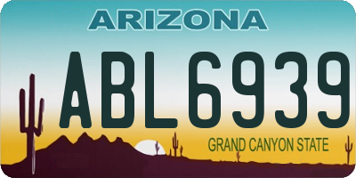 AZ license plate ABL6939