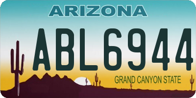AZ license plate ABL6944