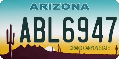 AZ license plate ABL6947