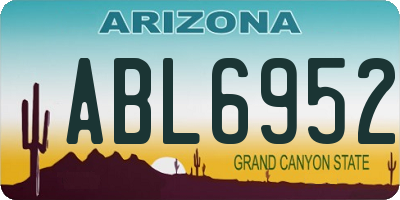 AZ license plate ABL6952