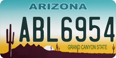 AZ license plate ABL6954