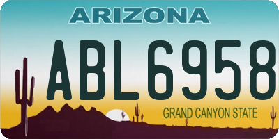 AZ license plate ABL6958