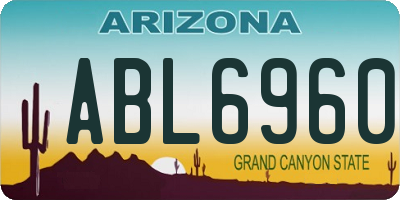 AZ license plate ABL6960