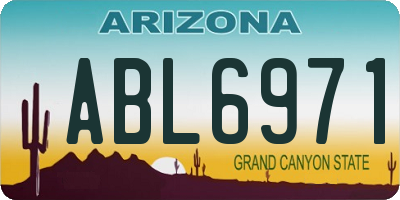 AZ license plate ABL6971