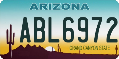 AZ license plate ABL6972