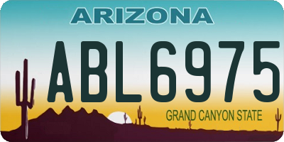 AZ license plate ABL6975