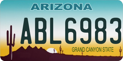 AZ license plate ABL6983