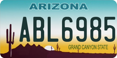 AZ license plate ABL6985