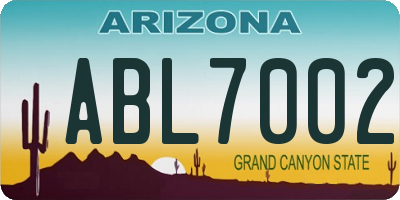 AZ license plate ABL7002