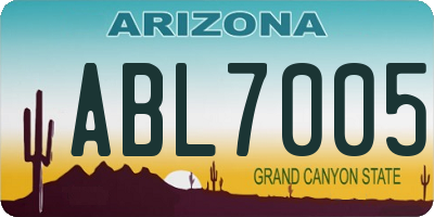 AZ license plate ABL7005