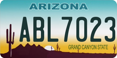 AZ license plate ABL7023