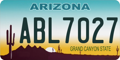 AZ license plate ABL7027