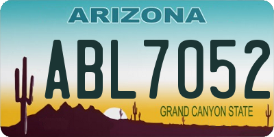 AZ license plate ABL7052