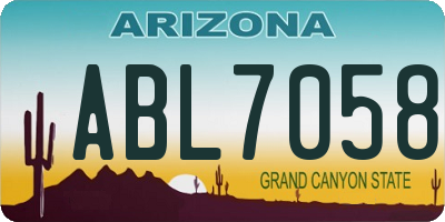 AZ license plate ABL7058