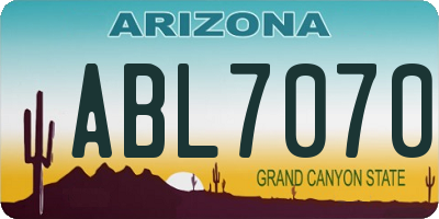 AZ license plate ABL7070