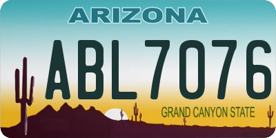 AZ license plate ABL7076