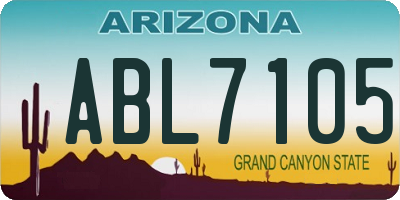 AZ license plate ABL7105