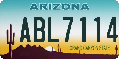 AZ license plate ABL7114