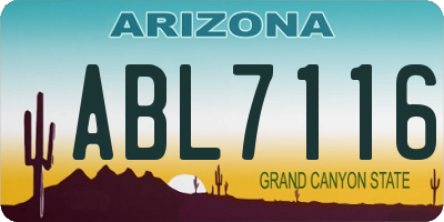 AZ license plate ABL7116